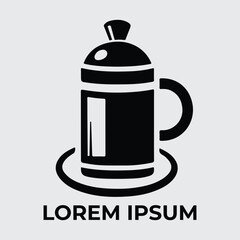 Elegant Coffee Cup Silhouette for Modern Branding and Graphics