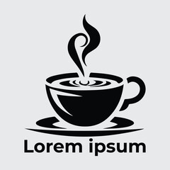 Elegant Coffee Cup Silhouette for Modern Branding and Graphics