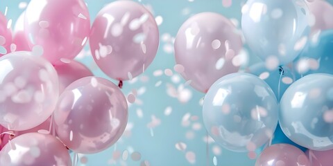 Gender Reveal Party Announcement Designed with Pink and Blue Background Using Technology. Concept Gender Reveal Party, Announcement Design, Pink and Blue, Background, Technology