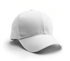 Fototapeta premium White baseball cap isolated on white background