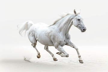 Fototapeta premium White unicorn running in isolation - Stock Photo