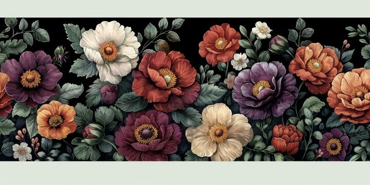 Floral Pattern Wallpaper, Printable Home Decor