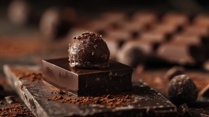 Luscious Truffle on Rich Chocolate Bar