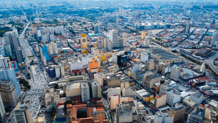 Visão aérea do centro da cidade de são paulo, sp, brasil