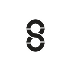 letter s 8 infinity geometric linear logo vector