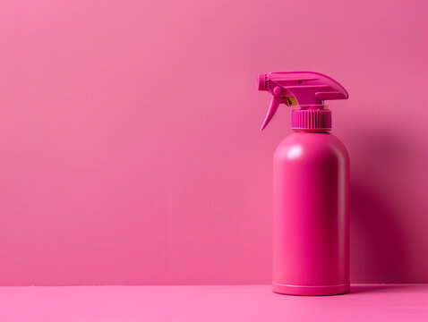 Pink spray paint on a solid pink surface, artistic mess, bright tones, minimalistic style