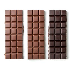 Obraz premium Sweet chocolate dessert with dark black chopped bitter slices smashed candy many ingredients in brown swee