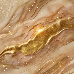 Obraz premium A gold and brown wall with glittery streaks