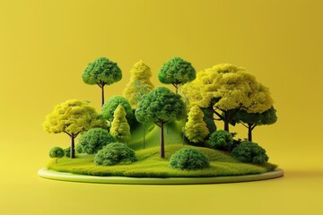3d fantasy forest isolated on a solid background 