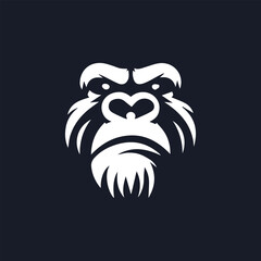 King Kong face silhouette logo icon illustration in vector design. Bold and striking graphic for branding and creative projects. © dzanie