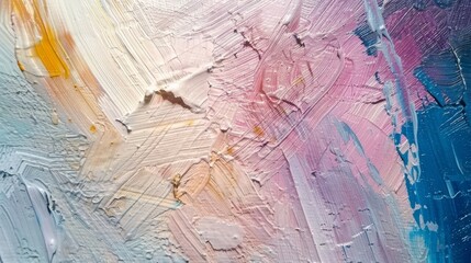 Fototapeta premium Brush strokes in an abstract oil painted background on canvas