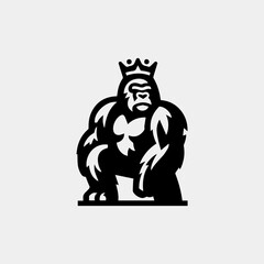 King Kong king logo icon illustration in vector design. Bold and striking graphic for branding and creative projects.