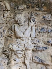 ancient buddha statue in archaeological site
