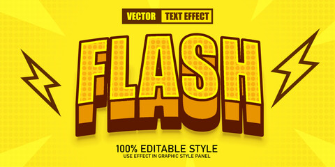 Editable text effect. Flash sale template. Retro style.