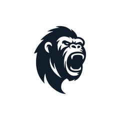 King Kong angry head logo icon illustration in vector design. Bold and striking graphic for branding and creative projects.