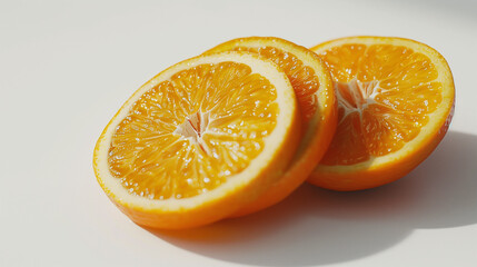 Fototapeta premium Advertising photo of vitamin product, close-up of orange slices. Close-up shots, raw graphic photos. Cosmetics advertising materials. Close-up photo of cosmetic ingredient.