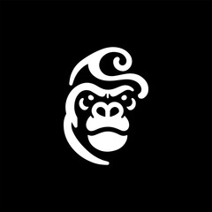 King Kong face logo icon illustration in vector design. Bold and striking graphic for branding and creative projects.