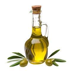 Olive oil isolated on transparent or white background