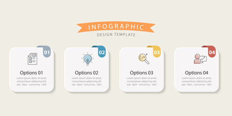 Timeline infographic template. 4 Step timeline journey, calendar Flat simple infographics design template. presentation graph. Business concept with 4 options, vector illustration.