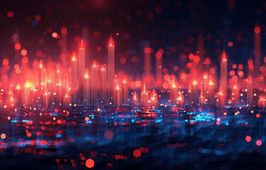 Stock Market Analysis and Financial Growth Chart, Trading and Investment Price Increase Graph, Business Economic Strategy