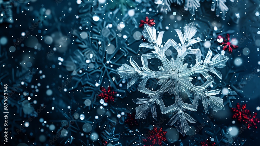 Poster snowflakes combined with various elements create a unique look, resulting in an enchanting visual.