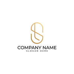 Obraz premium The initial SL lettermark with soft round and gold gradient in modern luxury elegant and minimalist style