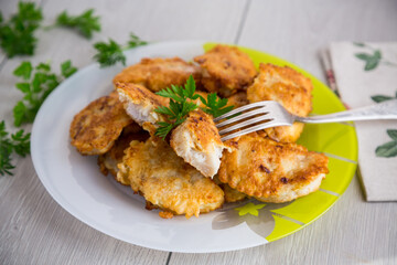 crispy golden fish fillet fried in batter