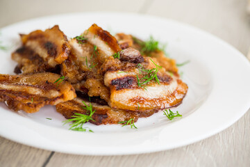 Crispy golden grilled pork belly