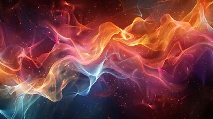 Abstract Background with Flowing Neon Lights