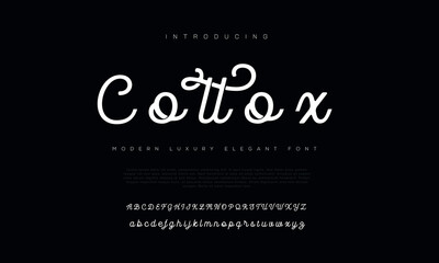 Cottox modern minimal abstract alphabet fonts. typography electronic, movie, digital, music