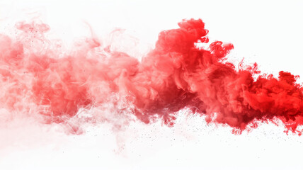 Elegant Red Smoke on Clean White Backdrop