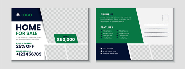 Real Estate Home Sale Postcard Template Design