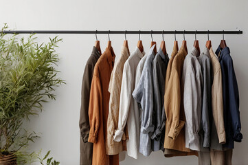 wardrobe with clothes