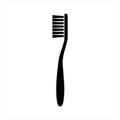 Toothbrush vector silhouette on white background. Toothbrush icon sign vector illustration design.