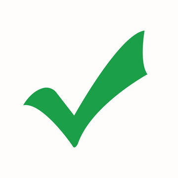 recommend clip art: Green check mark icon on white background, green right tick mark icon. EPs 10/AI