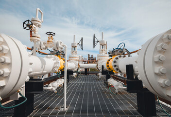 Pipe line oil and gas valves at gas plant pressure safety valve