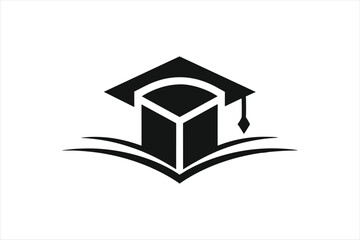 a minimalist Education vector art illustration with a Education logo, featuring a modern stylish shape with an underline