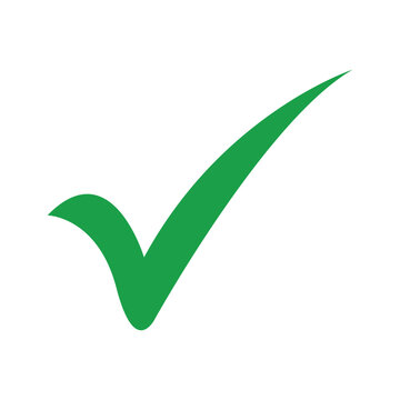 recommend clip art: Green check mark icon on white background, green right tick mark icon. EPs 10/AI