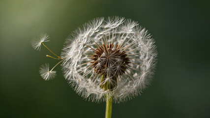 Fototapeta premium Detailed Close-Up of a Dandelion Seed Head