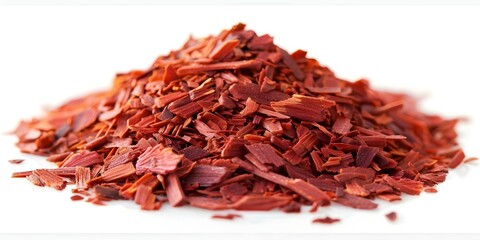 Fototapeta premium Barberry Bark Powder Closeup on White Background with Clipping Path. Concept Closeup Photography, White Background, Clipping Path, Barberry Bark Powder