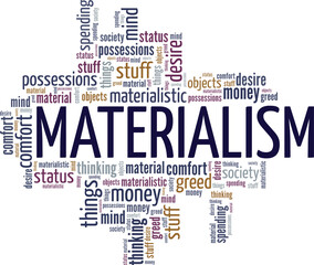 Materialism word cloud conceptual design isolated on white background.