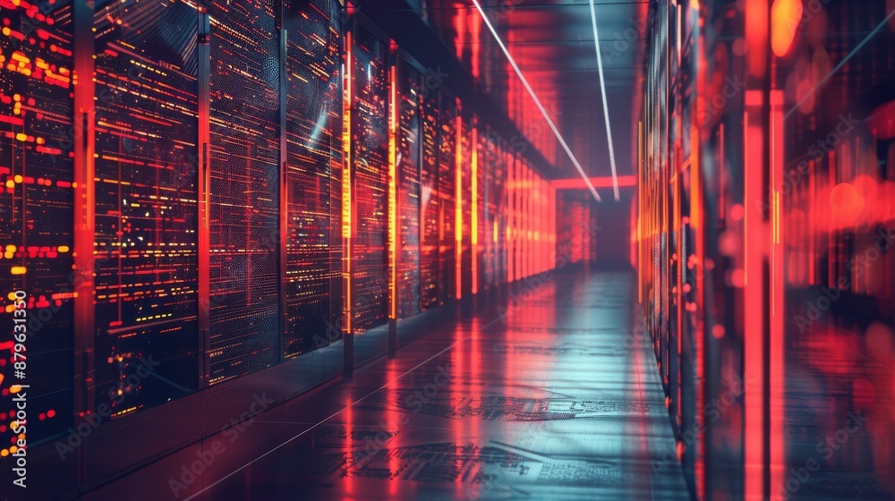 Poster concept of internet infrastructure with abstract technology background. 3d rendering.