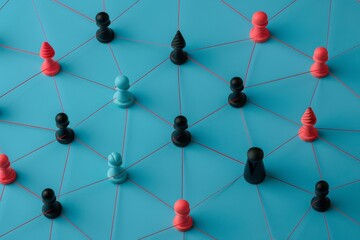 Blue tones representing network connections