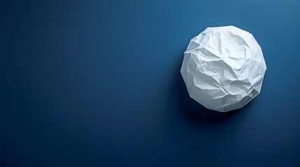 Fototapeta premium Origami Paper Moon on Navy Blue Background
