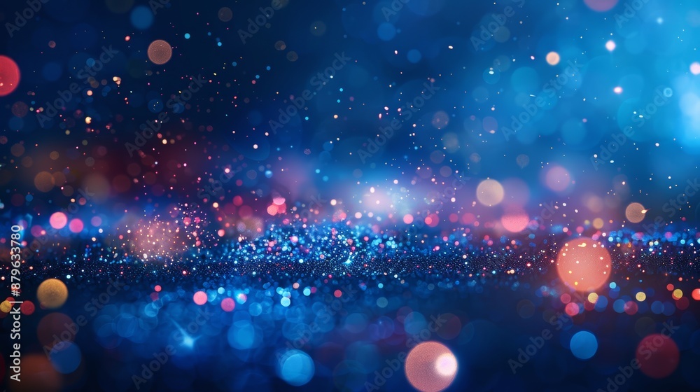 Poster musical wave with dots and lines interweaving on an abstract background. 3d rendering.
