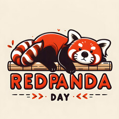 A cute red panda rests on a branch for the day