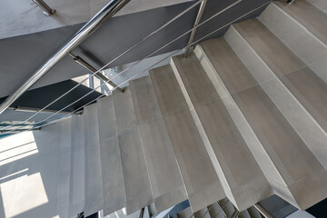 Obraz premium stairs emergency and evacuation exit stair in up ladder in a new office building