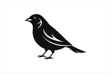 Obraz premium a minimalist beautiful Grosbeak bird silhouette black vector artwork illustration 