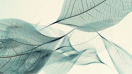 The delicate framework of leaf cells and veins, abstracted into a series of flowing lines and textures. 