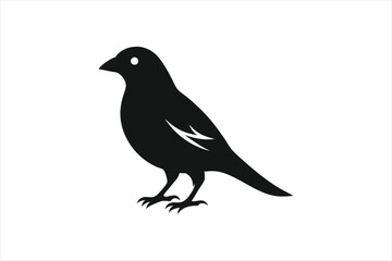 a minimalist beautiful Grosbeak bird silhouette black vector artwork illustration 